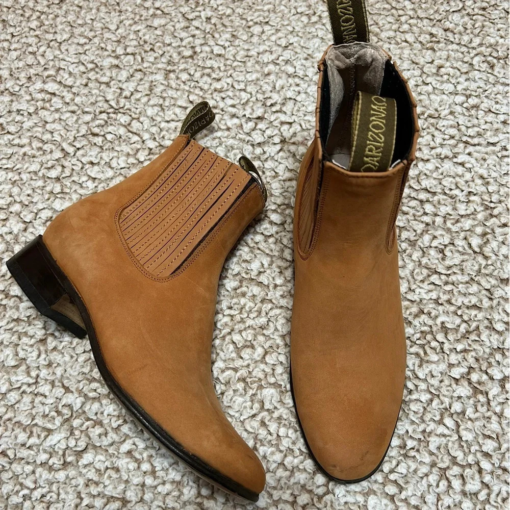 Botin Charro Leather Tan Ankle Boot​​